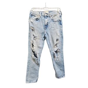 Zara Casual Light Blue The Truth Slim Highly Distressed Jeans Size 6